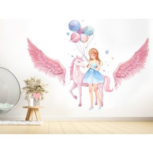  Wallsticker -  Unicorn  and Wings